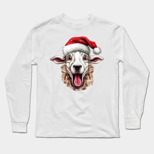 Funny Christmas Sheep Face Long Sleeve T-Shirt